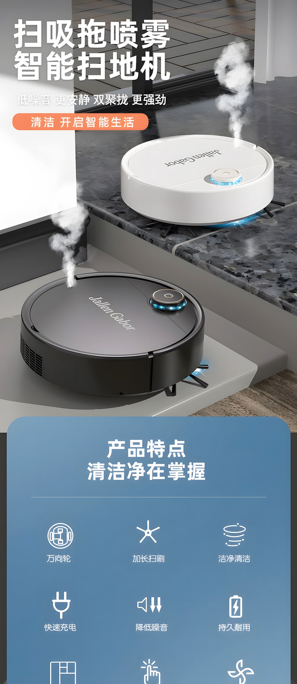 Smart Robot Vacuum Cleaner Pro – 3-in-1 Sweep, Vacuum & Mop, 1500Pa Suction