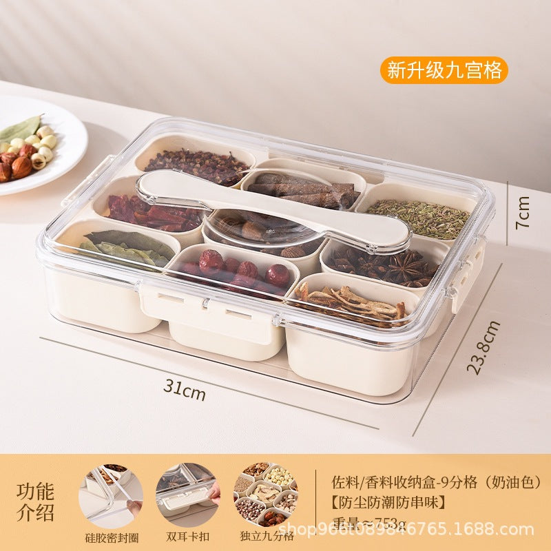 Refrigerator Organizer Box – Multi-Compartment Fresh-Keeping Storage with Drain Design