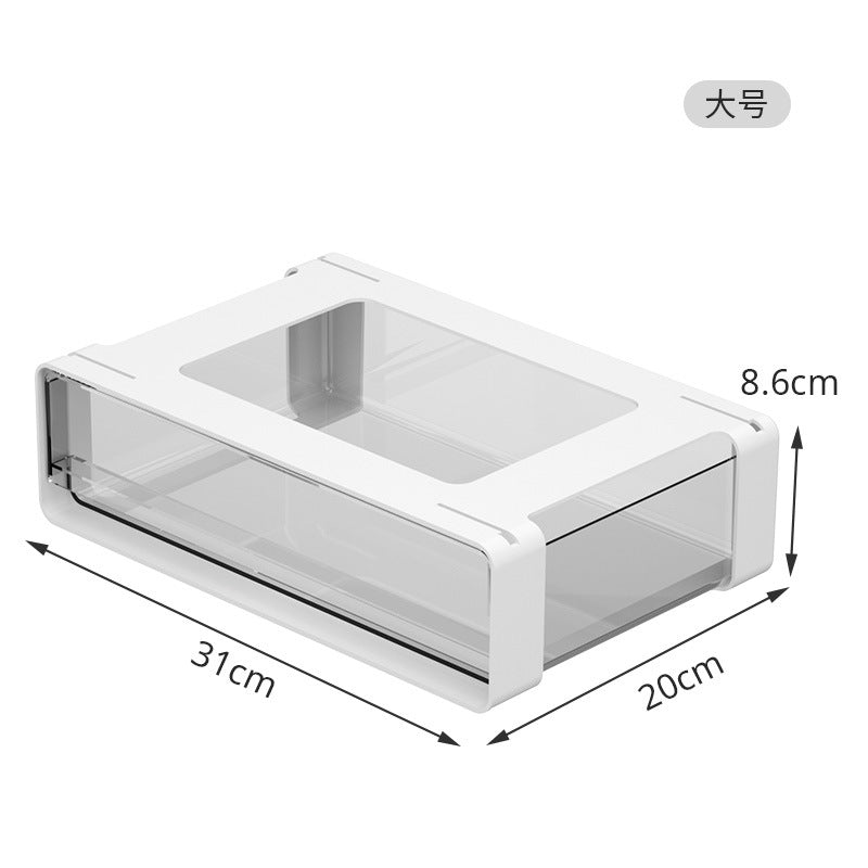 Under-Desk Drawer Storage Box – Hidden Desk Organizer for Office, Dorm & Makeup
