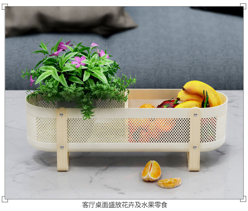 Desktop Storage Basket with Partitions – Large Capacity Organizer for Cosmetics, Bathroom & Office