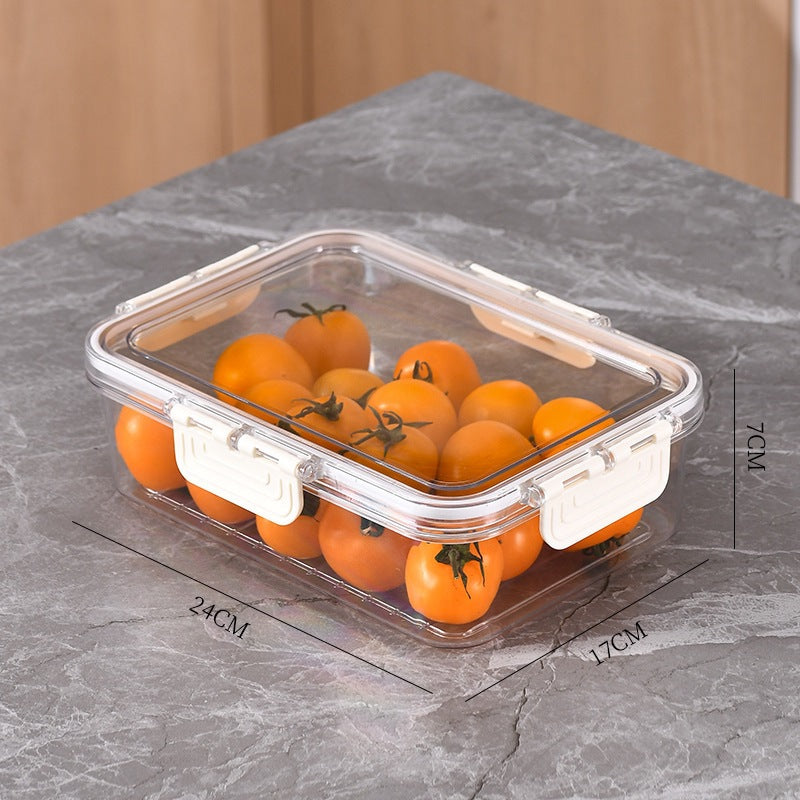 Refrigerator Organizer Box – Multi-Compartment Fresh-Keeping Storage with Drain Design