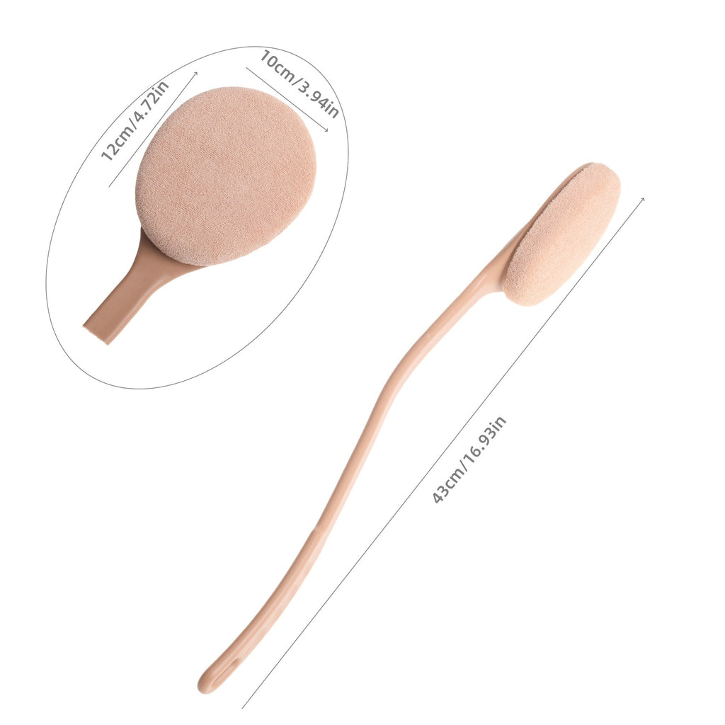 Long Handle Bath Scrubbing Brush – Deep Cleaning Exfoliating Body Brush with 3 Replacement Heads