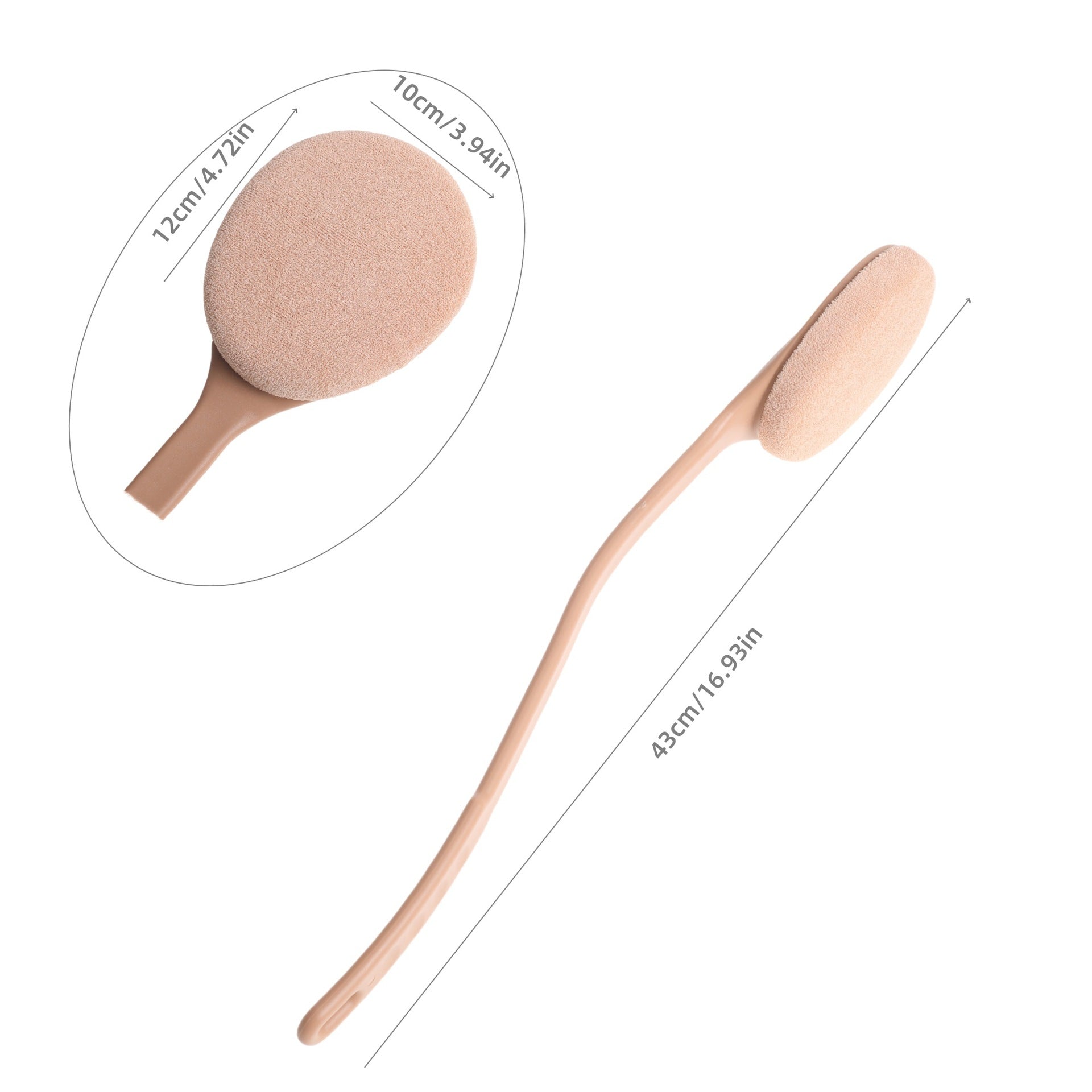 Long Handle Bath Scrubbing Brush – Deep Cleaning Exfoliating Body Brush with 3 Replacement Heads