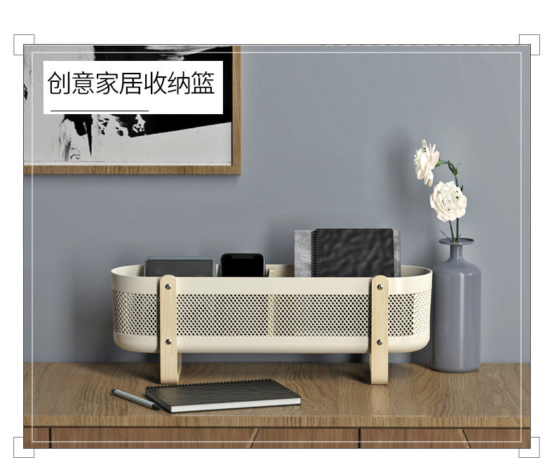 Desktop Storage Basket with Partitions – Large Capacity Organizer for Cosmetics, Bathroom & Office