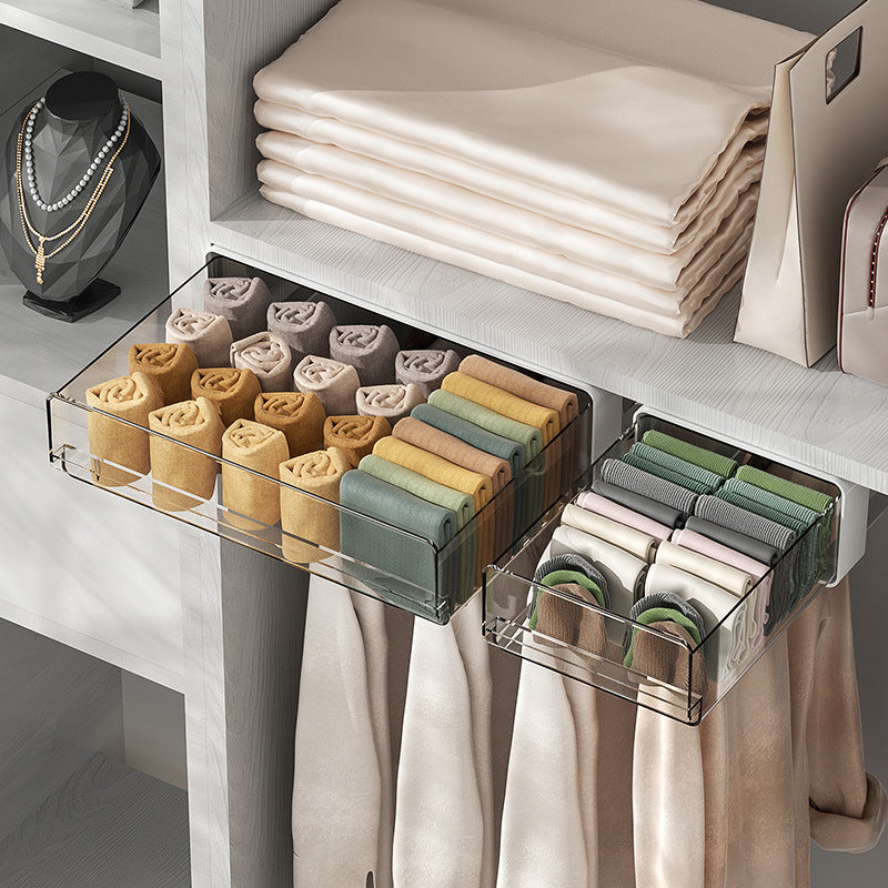 Under-Desk Drawer Storage Box – Hidden Desk Organizer for Office, Dorm & Makeup