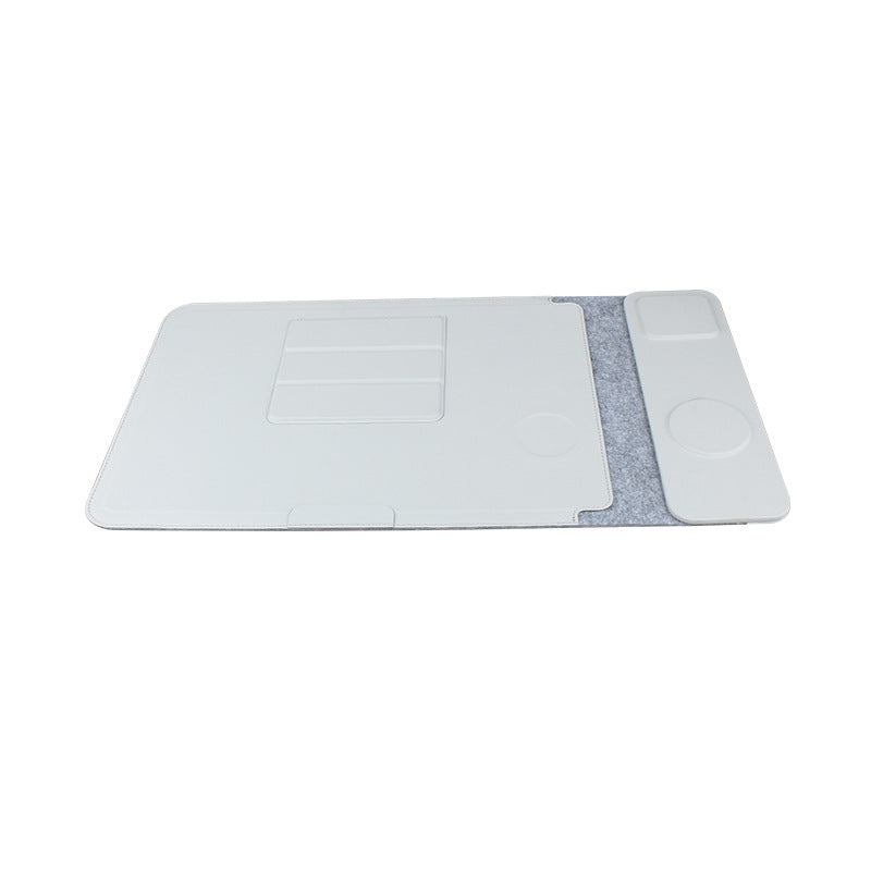 Wireless Charging Laptop Sleeve – PU Leather, 14"/16", Compatible with MacBook, Xiaomi & Huawei