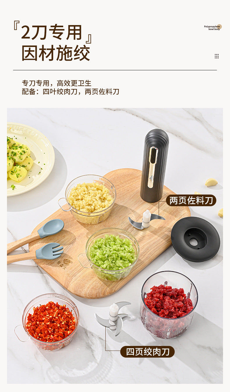 Wireless Mini Food Processor – USB Electric Garlic Masher, Vegetable Mincer & Baby Food Maker