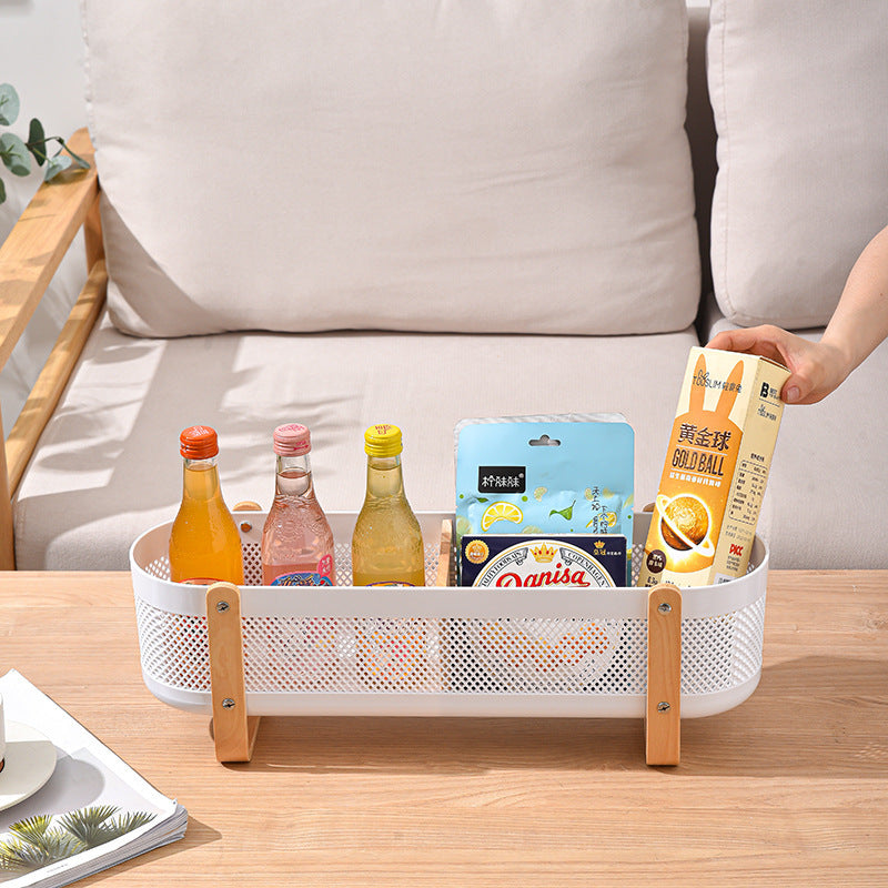 Desktop Storage Basket with Partitions – Large Capacity Organizer for Cosmetics, Bathroom & Office