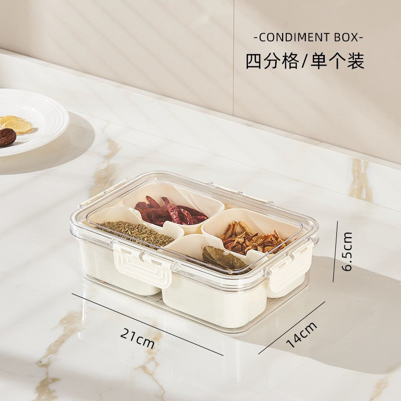 Refrigerator Organizer Box – Multi-Compartment Fresh-Keeping Storage with Drain Design