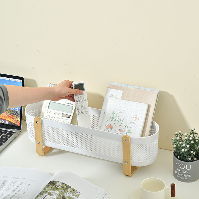 Desktop Storage Basket with Partitions – Large Capacity Organizer for Cosmetics, Bathroom & Office