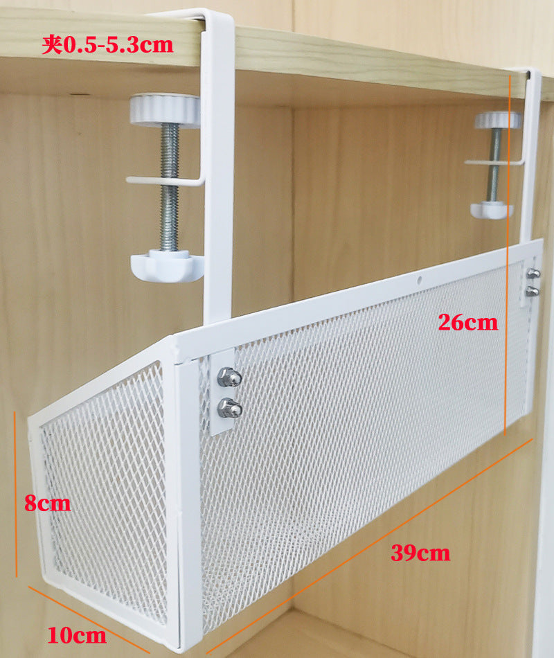 Under-Desk Cable Management Tray – No-Drill Hook Mount, Wire & Socket Organizer