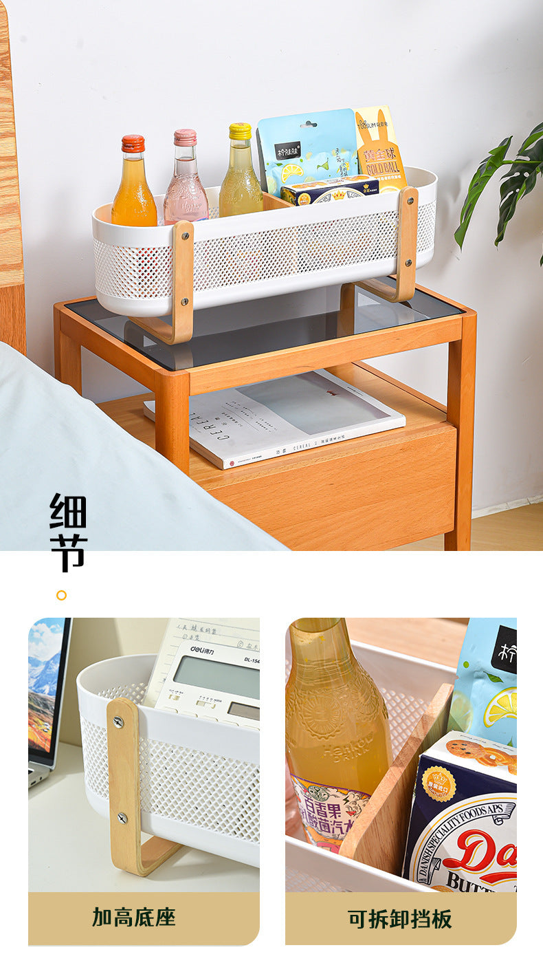 Desktop Storage Basket with Partitions – Large Capacity Organizer for Cosmetics, Bathroom & Office