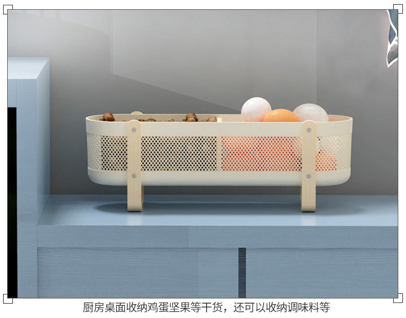 Desktop Storage Basket with Partitions – Large Capacity Organizer for Cosmetics, Bathroom & Office