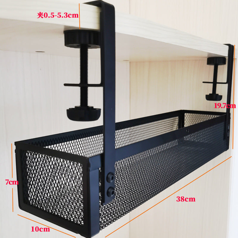 Under-Desk Cable Management Tray – No-Drill Hook Mount, Wire & Socket Organizer