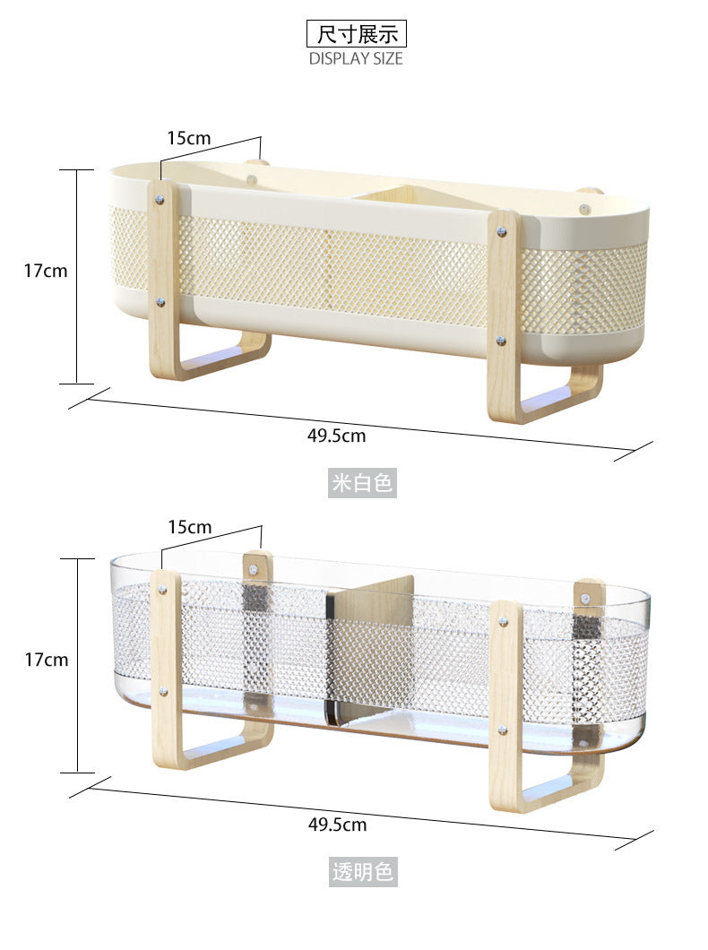 Desktop Storage Basket with Partitions – Large Capacity Organizer for Cosmetics, Bathroom & Office
