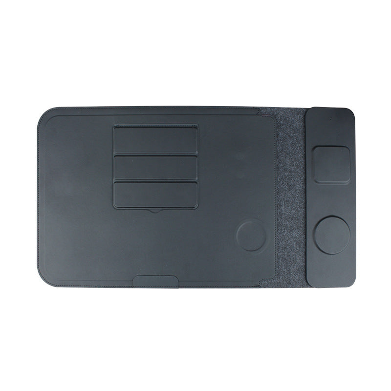 Wireless Charging Laptop Sleeve – PU Leather, 14"/16", Compatible with MacBook, Xiaomi & Huawei