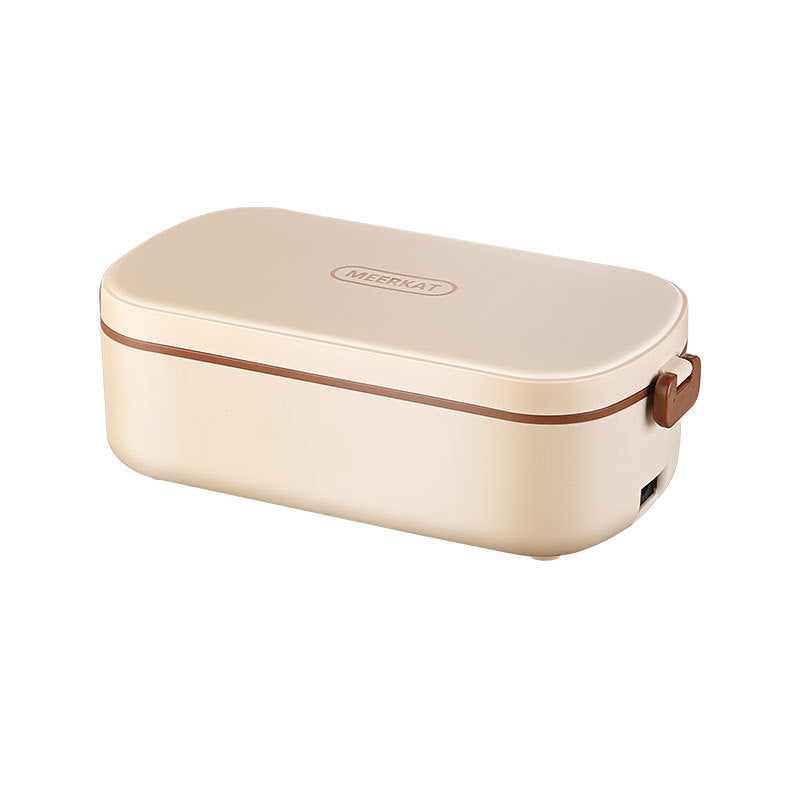 Electric Heated Lunch Box – 900ML Stainless Steel, Waterless Heating, Portable for Office & Travel