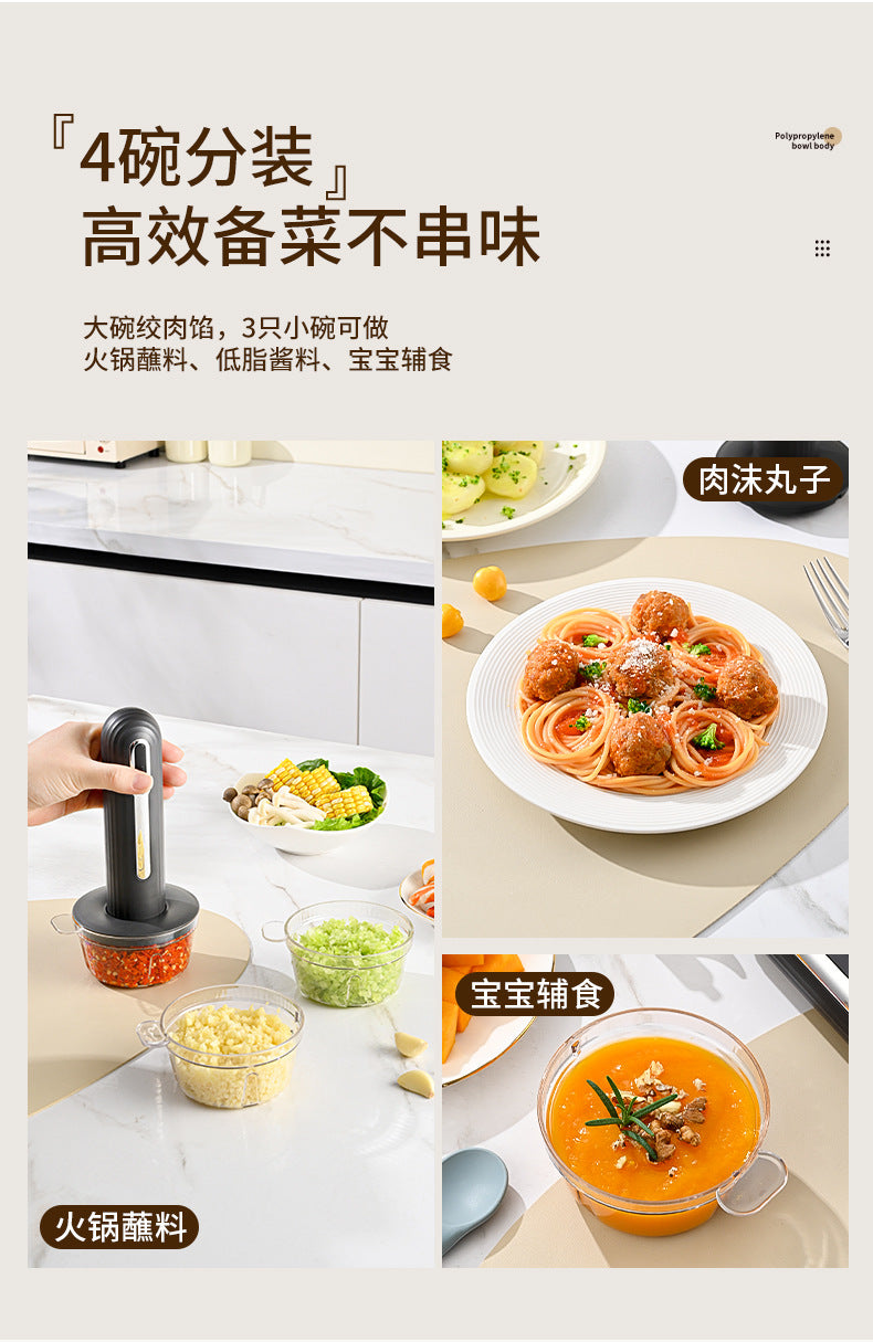 Wireless Mini Food Processor – USB Electric Garlic Masher, Vegetable Mincer & Baby Food Maker