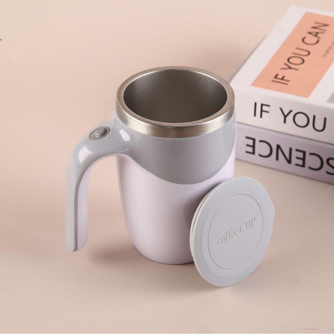 Self-Stirring Coffee Cup – 304 Stainless Steel, Magnetic Rotation, USB Rechargeable