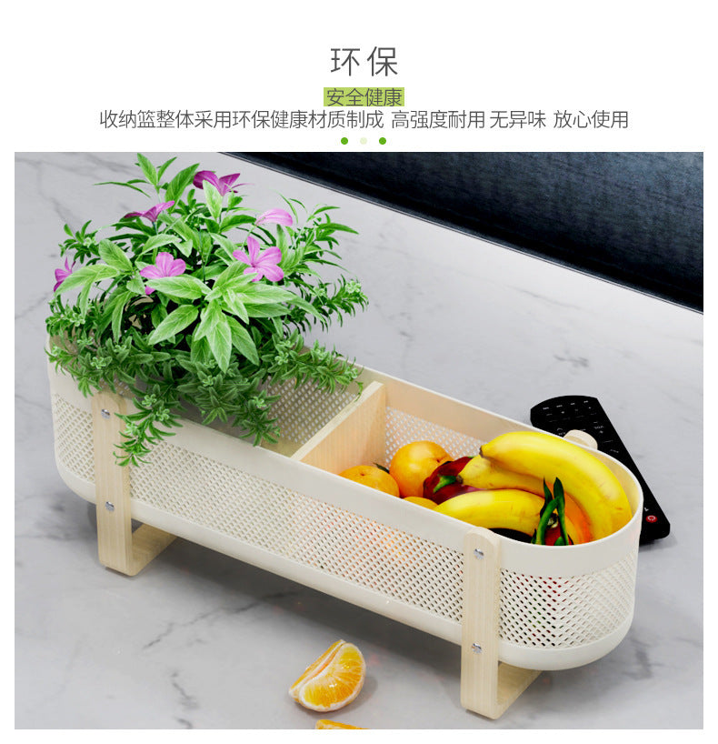 Desktop Storage Basket with Partitions – Large Capacity Organizer for Cosmetics, Bathroom & Office