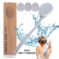 Long Handle Bath Scrubbing Brush – Deep Cleaning Exfoliating Body Brush with 3 Replacement Heads