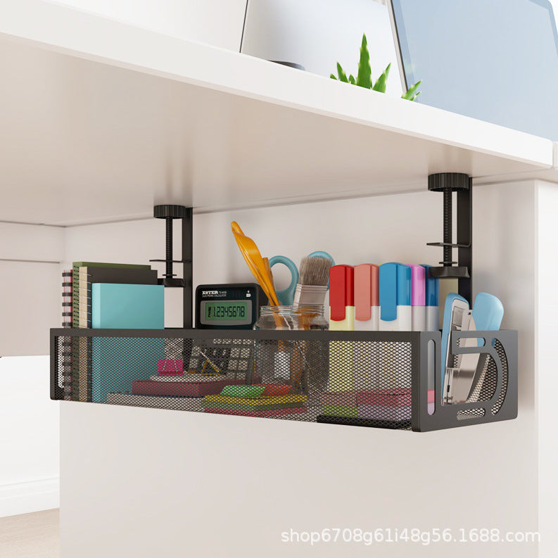 Under-Desk Cable Management Tray – No-Drill Hook Mount, Wire & Socket Organizer