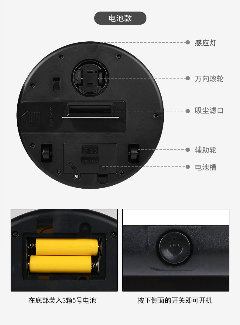 Mini Robot Vacuum Cleaner – Compact, USB Rechargeable, 2000Pa Suction
