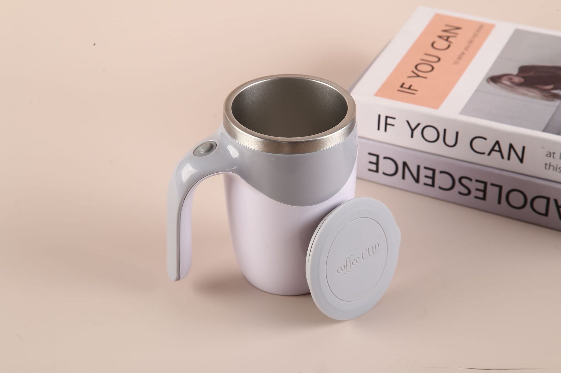Self-Stirring Coffee Mug – Magnetic Auto Mixer, Stainless Steel, Perfect Gift
