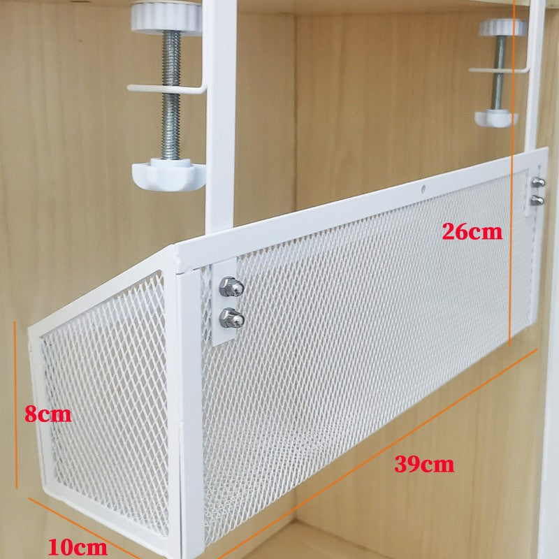 Under-Desk Cable Management Tray – No-Drill Hook Mount, Wire & Socket Organizer