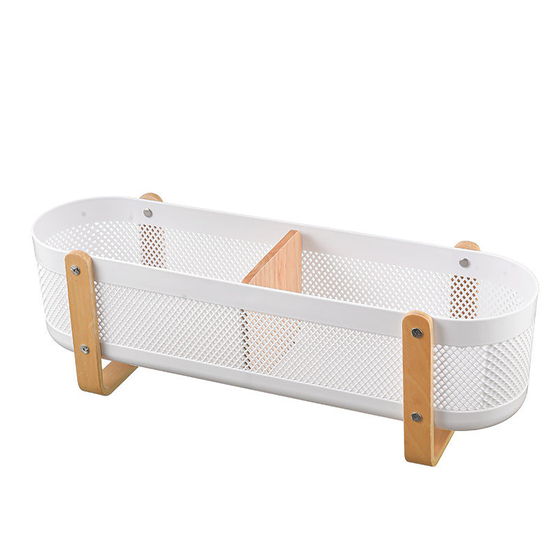 Desktop Storage Basket with Partitions – Large Capacity Organizer for Cosmetics, Bathroom & Office