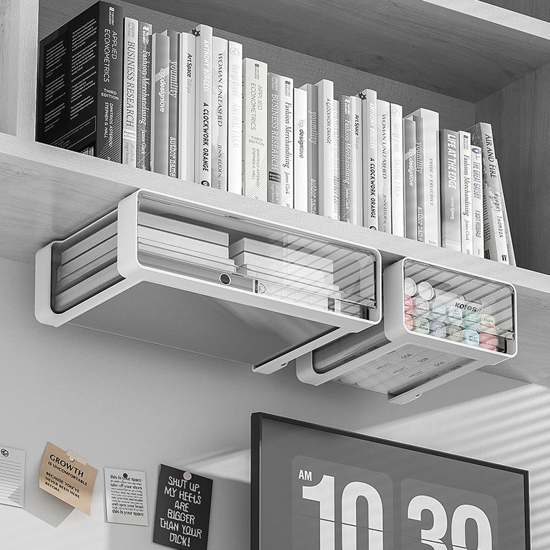 Under-Desk Drawer Storage Box – Hidden Desk Organizer for Office, Dorm & Makeup