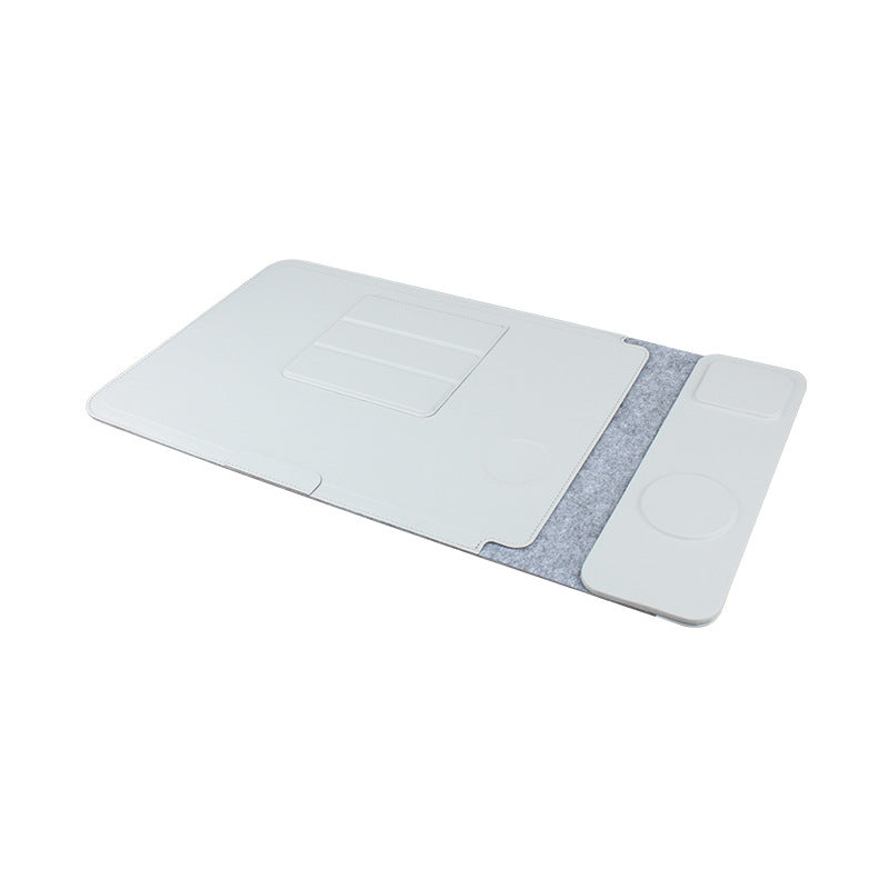Wireless Charging Laptop Sleeve – PU Leather, 14"/16", Compatible with MacBook, Xiaomi & Huawei