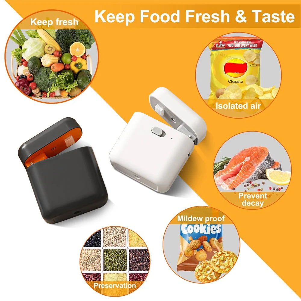 Mini Bag Sealer – Portable Handheld Heat Sealer, USB Rechargeable, No Preheating