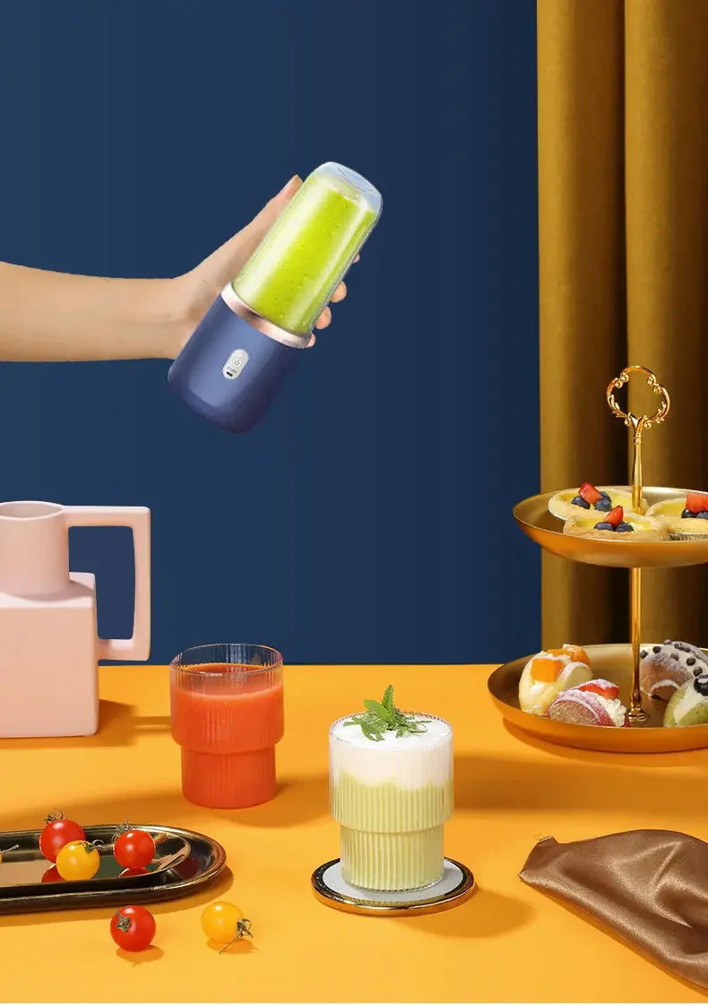 Portable Mini Blender – USB Rechargeable, 6 Blades, Personal Juicer Cup