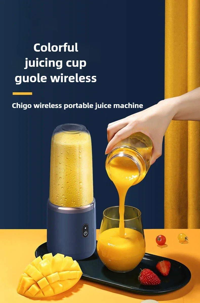 Portable Mini Blender – USB Rechargeable, 6 Blades, Personal Juicer Cup