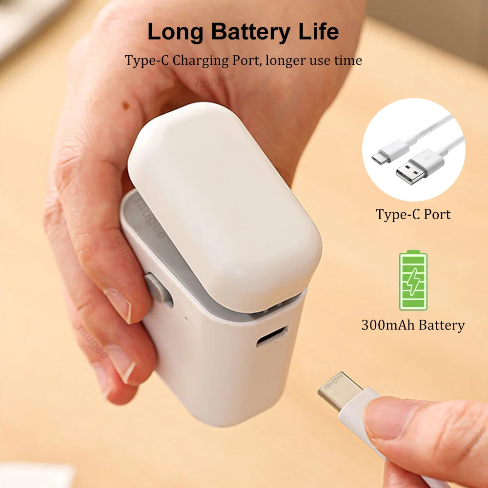 Mini Bag Sealer – Portable Handheld Heat Sealer, USB Rechargeable, No Preheating