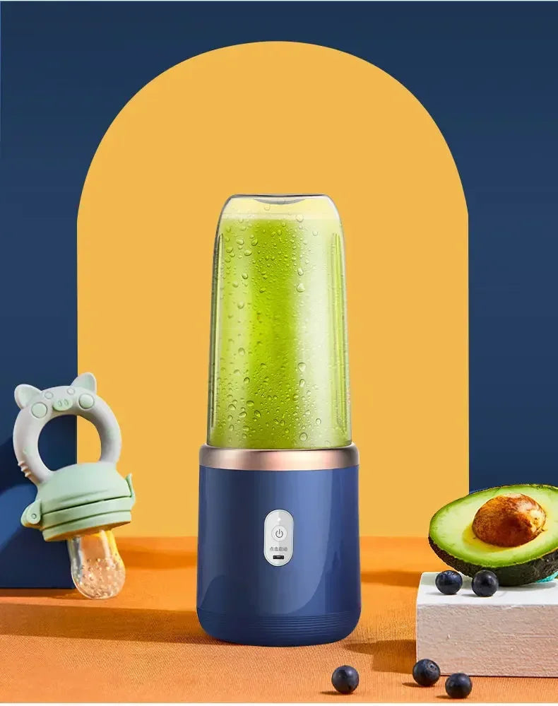 Portable Mini Blender – USB Rechargeable, 6 Blades, Personal Juicer Cup