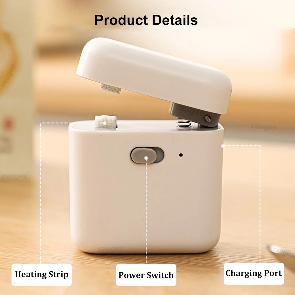 Mini Bag Sealer – Portable Handheld Heat Sealer, USB Rechargeable, No Preheating