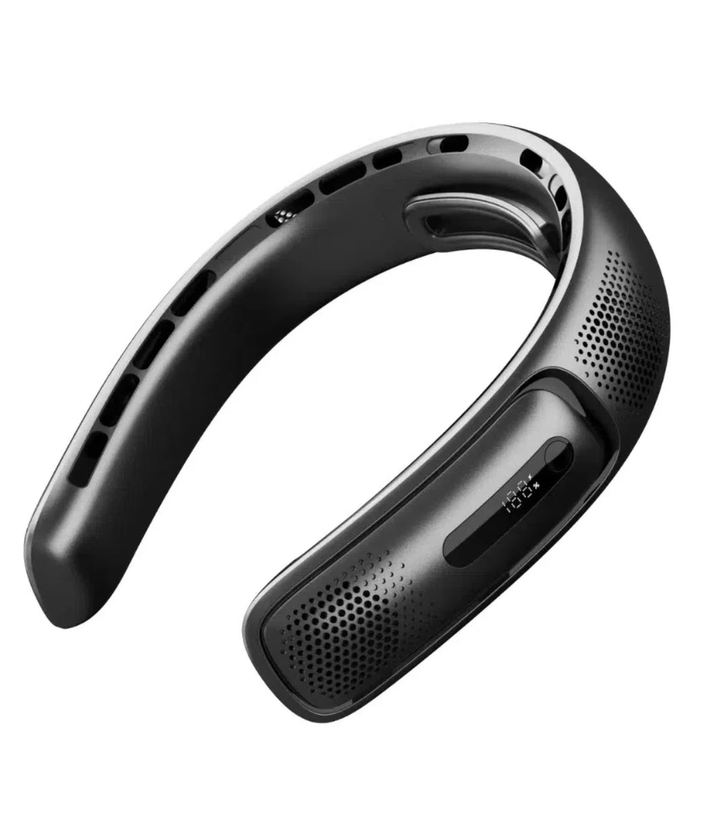Portable Neck Fan – 4 Turbo Bladeless, 4000mAh, 360° Cooling, LED Display