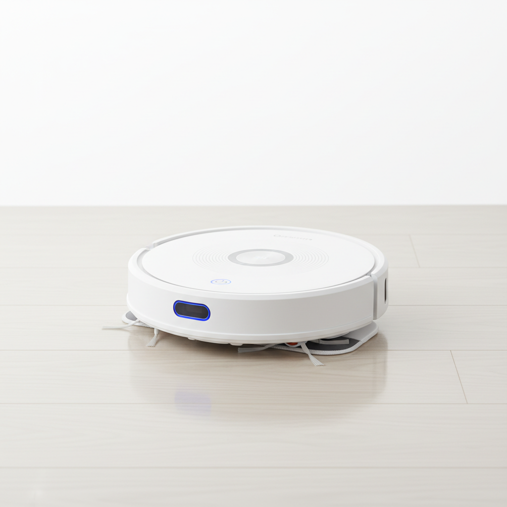 Smart robot vacuum cleaner white compact design automatic sweeping mopping